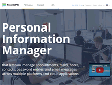 Tablet Screenshot of essentialpim.com